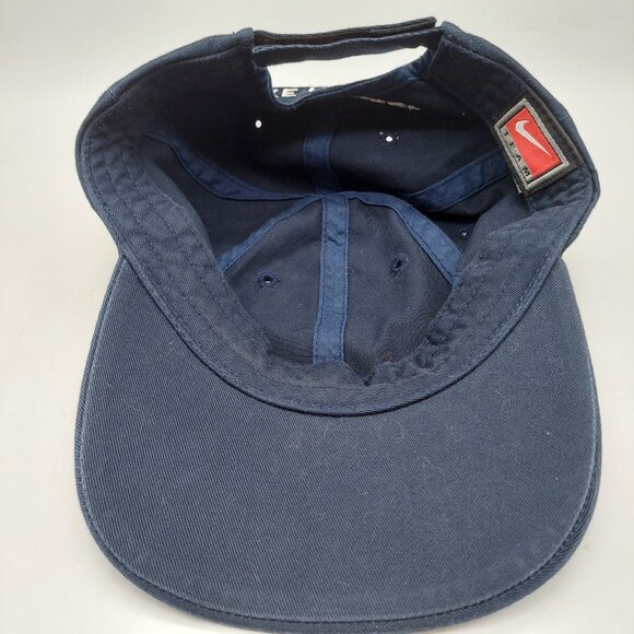 Nike Team Strapback Adjustable Hat Navy White Embroidered "Nike Hockey" - Picture 4 of 10